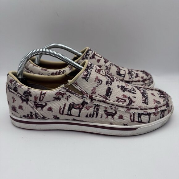 Twisted X Casual Shoes Womens Western Print Maroon Ivory Size 9.5 M WCA0073 - Picture 4 of 7